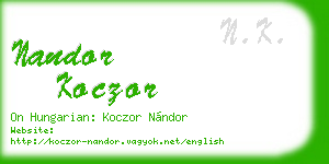 nandor koczor business card